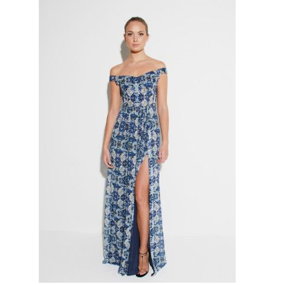 Embellished Maxi Dress In Oceana Print